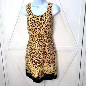 Bloomingdale's Petites Silk Animal Print Dress Size 6